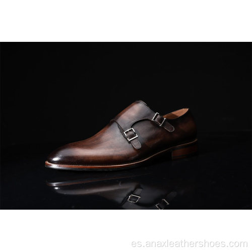 Zapatos cómodos suaves de goma de cuero de negocios para hombres